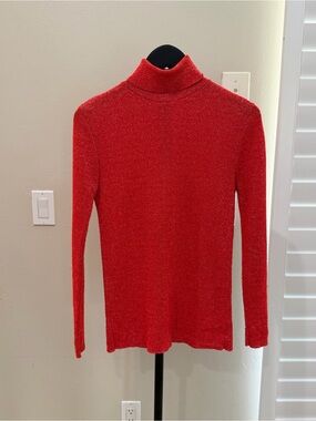 Vintage Late 80s Early 90s Jantzen Metallic Mock Neck Top Retro Glam Disco